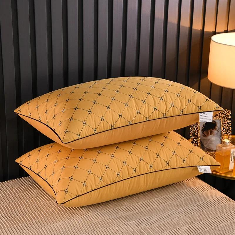 100% Polyester Fiber Orthopedic Neck Pillow Hotel Memory Pillow Healthy Sleep Pillow 48x74cm