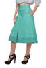 Moomaya Solid Cotton Skirts For Women Button Down A-Line Knee Length Skirts