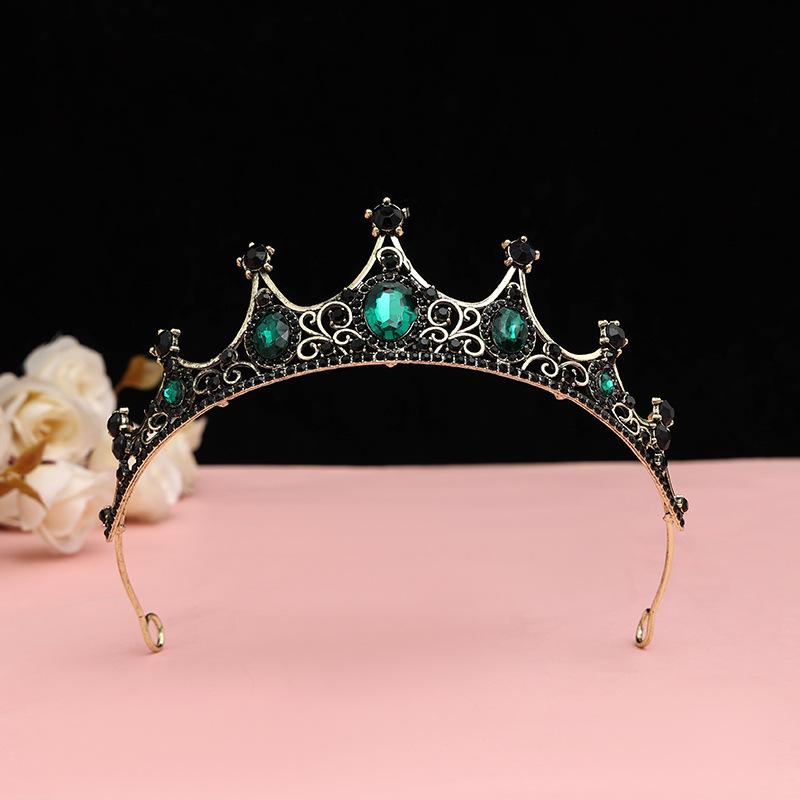 Black Baroque Crown Tiara Bride Eighteen Female Bar Mitzvah Birthday Princess Crown