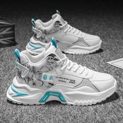High-top Winter 22 New Outdoor Casual Shoes, Youth Sports Thick-soled Heightening Dad Trendy Shoes