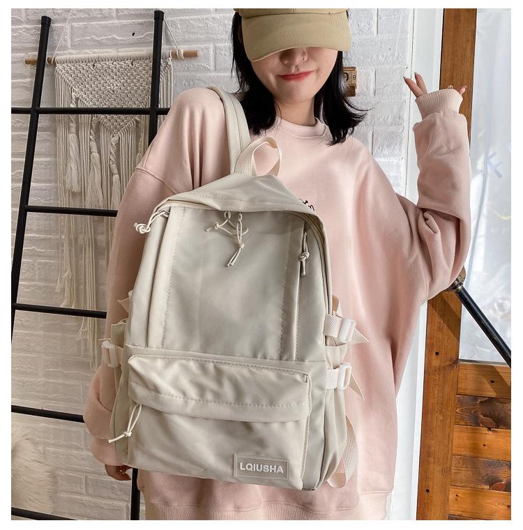 Schoolbag winter new women's backpack, trendy and fashionable middle school student schoolbag, large-capacity simple campus student backpack