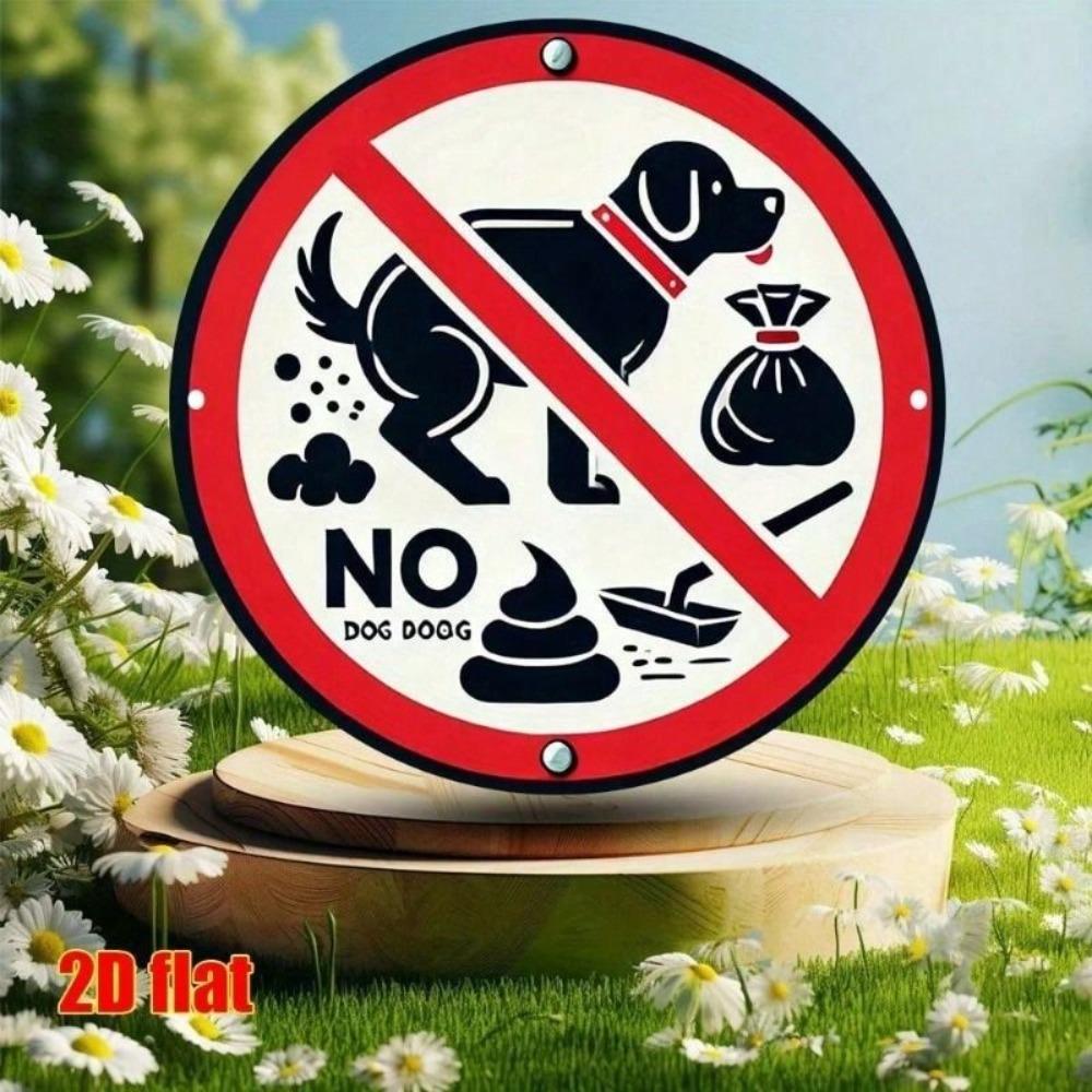 Vintage Metal Wall Poster, No Dog Signs, Fence Decor