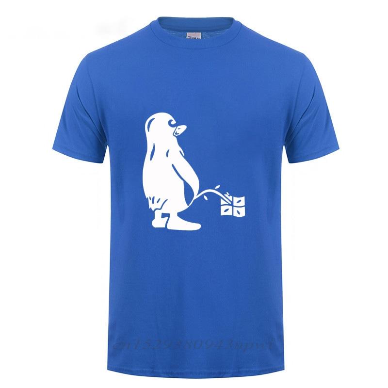PENGUIN LINUX UBUNTU OZF T Shirt Men Streetwear Casual Loose Short Sleeve Round Neck Cotton Funny Tshirt Summer Tops Tee Tshirt