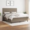 Maison Exclusive - Slatted Bed Base with Taupe Mattress 160x200 Cm Fabric