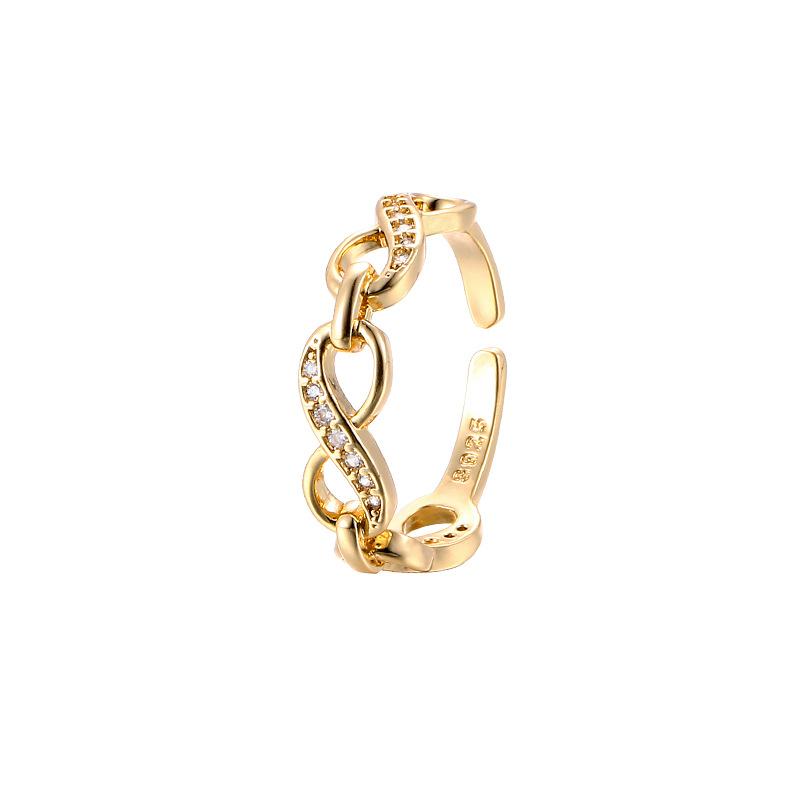 

Chain Fashionable Womens Ring With Infinite Love Design Shiny Rhinestones Korean Style Summer 2023 StyleB