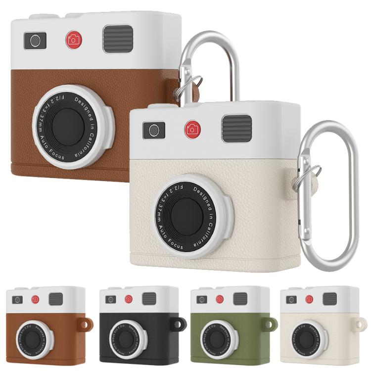 Retro Camera‑Shape Silicone Earbud Protective Case With Metal Keychain Washable Anti‑Dust Cover For AirPods Pro 2