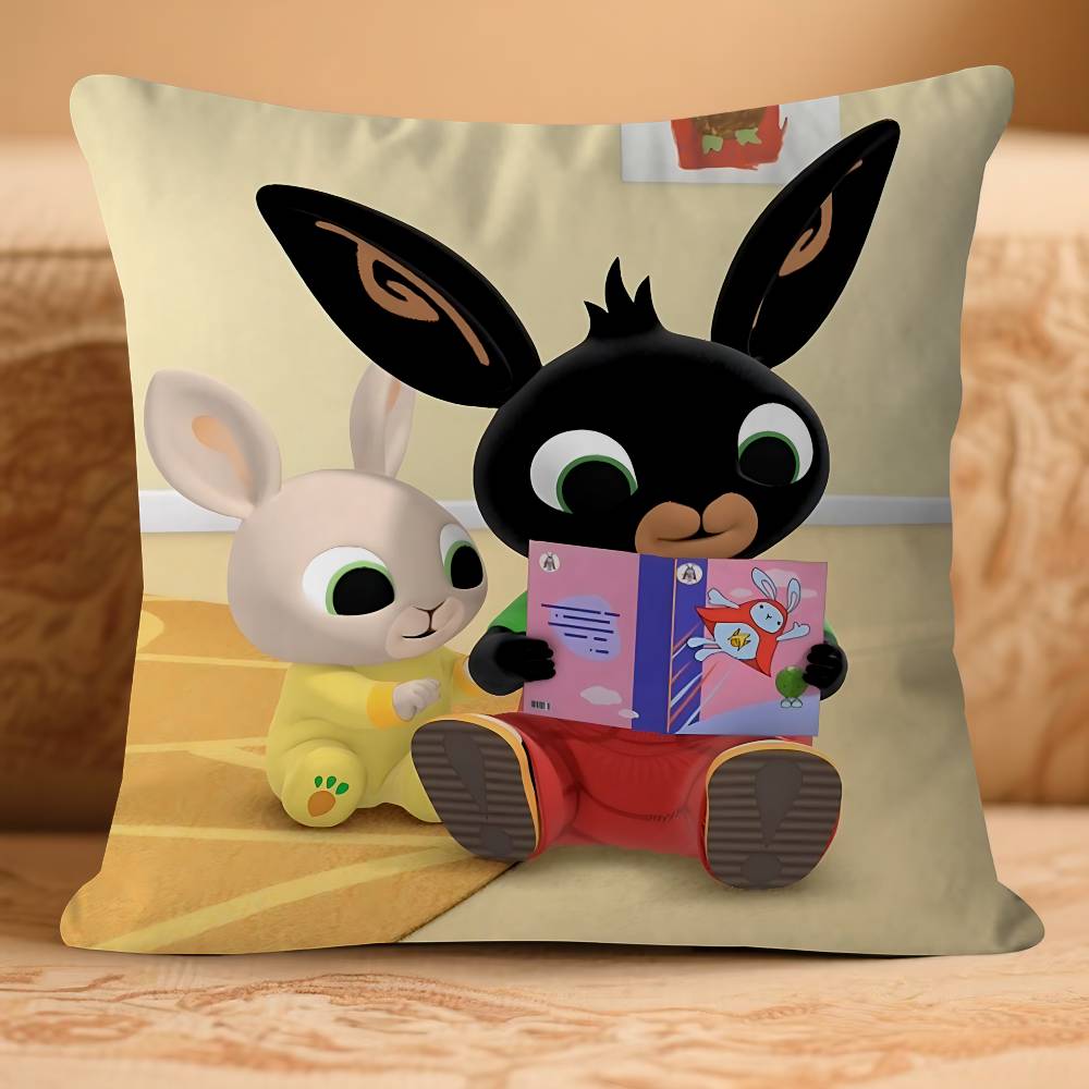 

B-Bing Cartoon RabbitS Pillow Case Removable Washable Cushion Cover – All-Season Soft Linen 16x16Inch