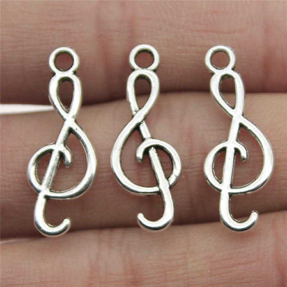 20pcs Music Charms Musical Note Charms For Jewelry Making Antique Silver Color DIY Crafts Making Findings Handmade Jewelry