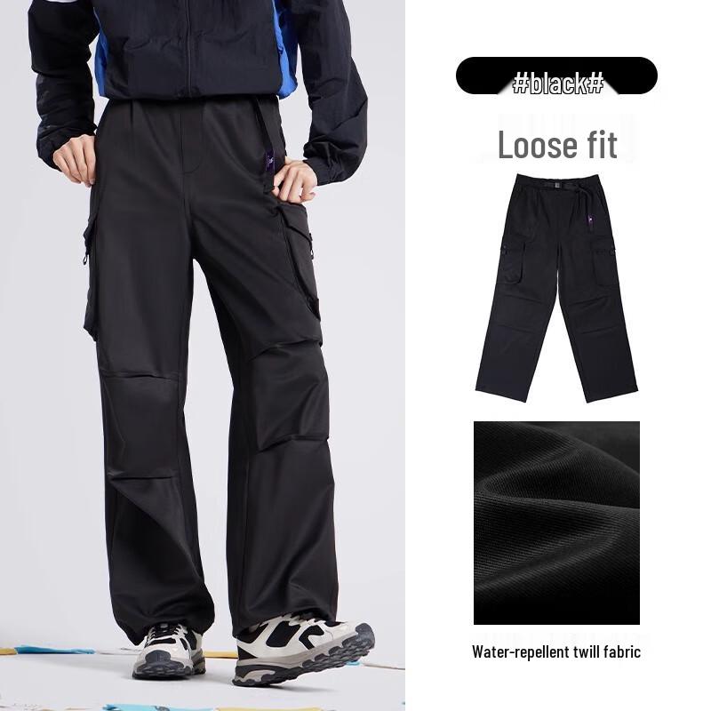 Camel Women's Casual Cotton Straight-Leg Cuffed Cargo Pants