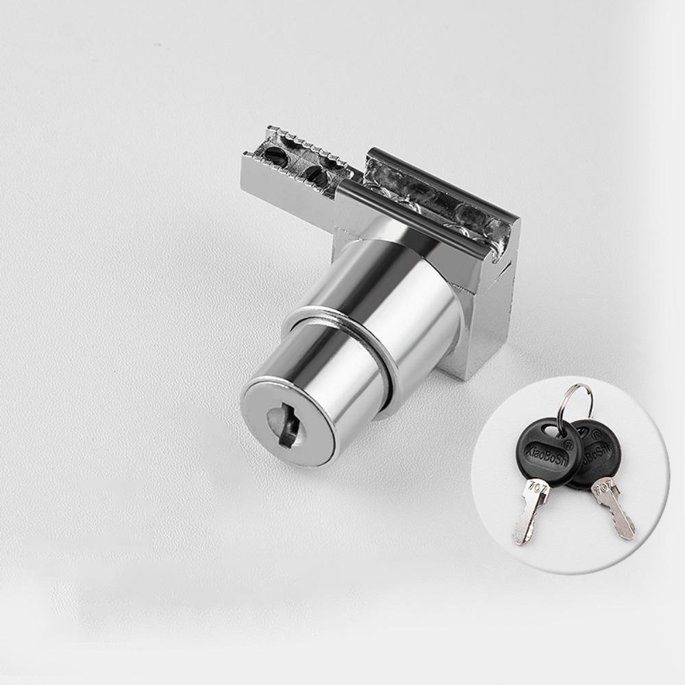 New Zinc Alloy Glass Door Lock Furniture Security Display Case Lock No Punching Hardware Slide Door Lock Glass Cabinet