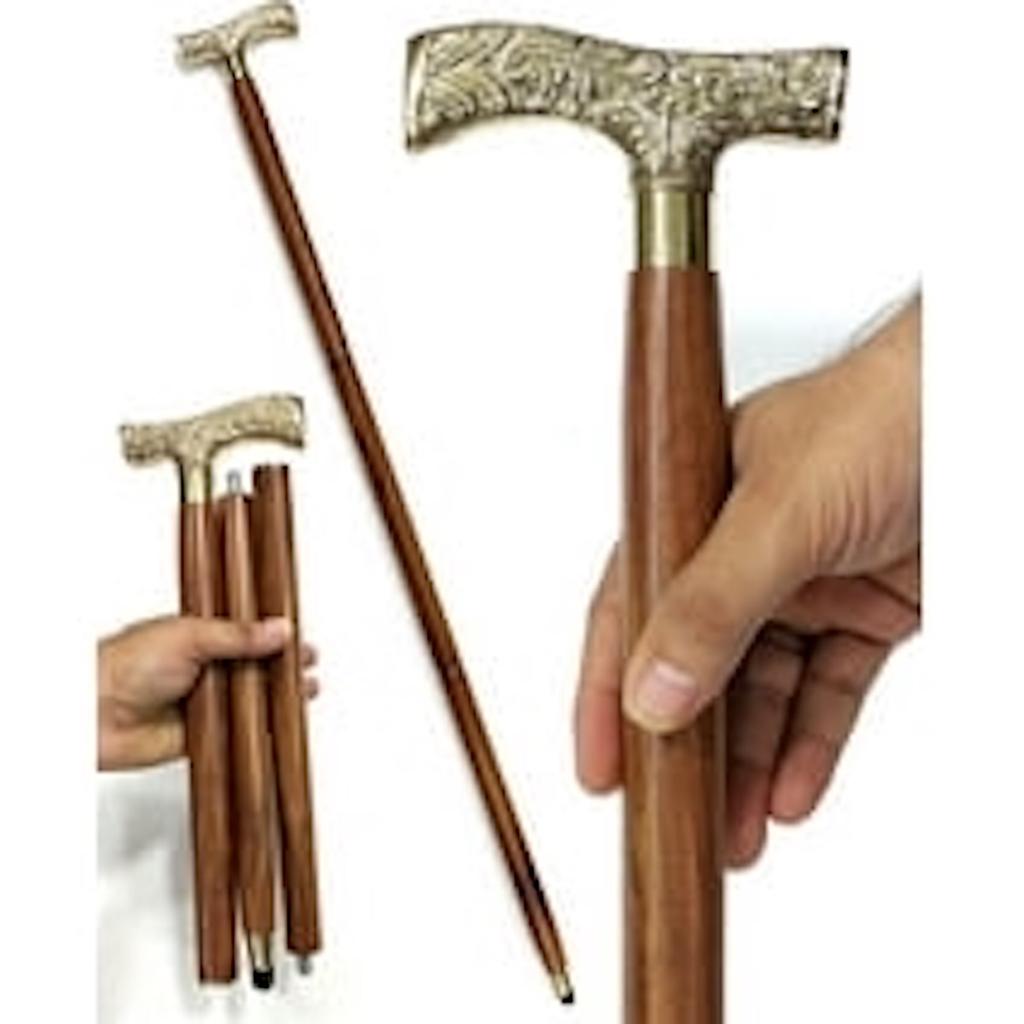 Walking Stick - Men Derby Canes and Wooden Walking Stick for Men and Women - 37" Natural Wood Unisex Cane
