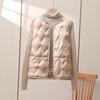 White Duck Down Light Down Vest Women's Short Autumn and Winter New Thermal Vest Crew Neck Jacket Tide