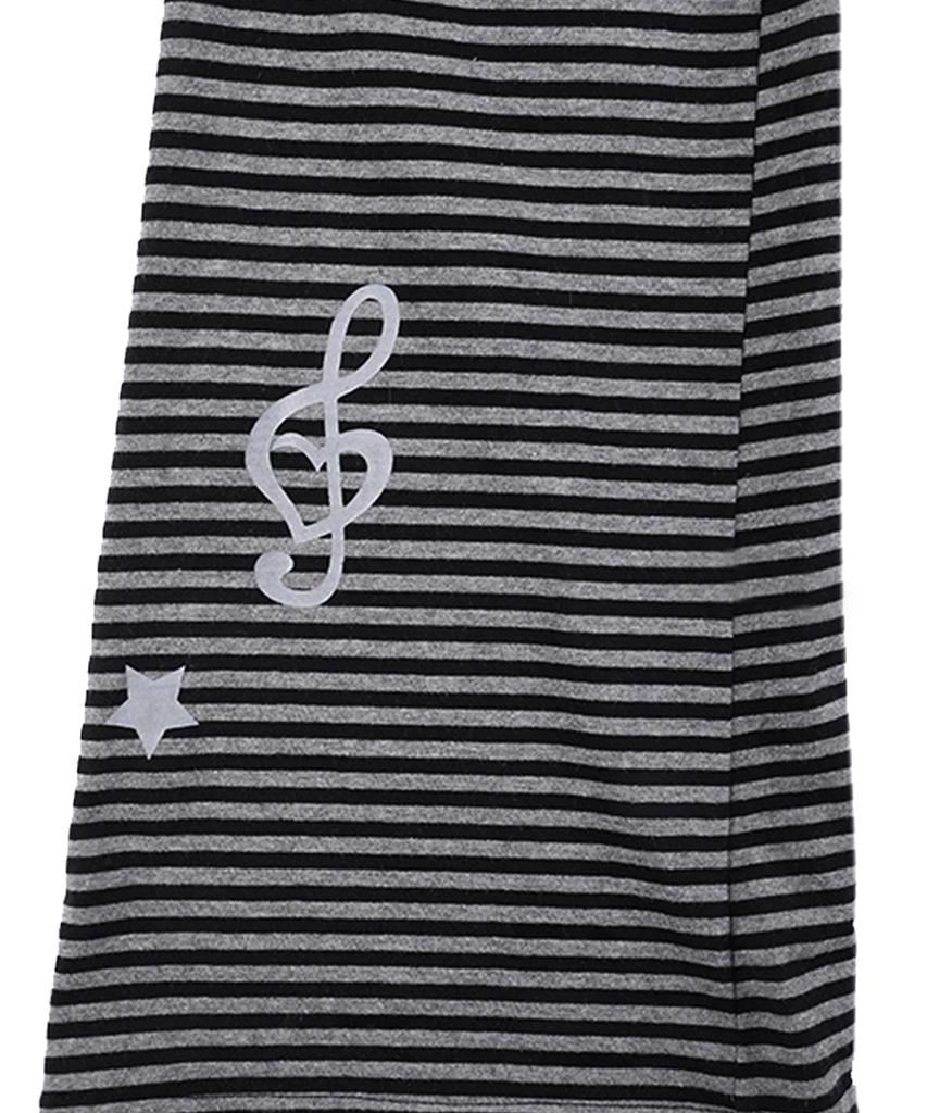HIGH SCHOOL DISCO Striped Tiered Skirt Pants_Black