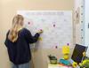 2026 erasable wall calendar annual view planning calendar easy to hang with markers and 100 stickers blue