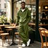 Men's 2 Piece Tracksuit Set with Loose Fit Zip Up Jacket and Sweatpants Casual Versatile Sportswear