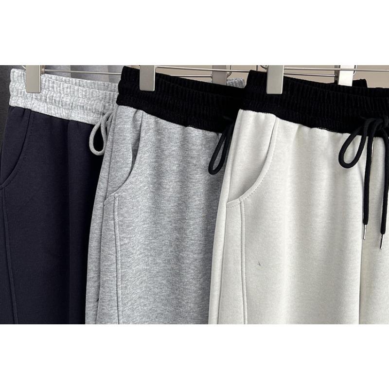 Plus Size Winter Fleece Casual Banana Straight Long Pants For Women