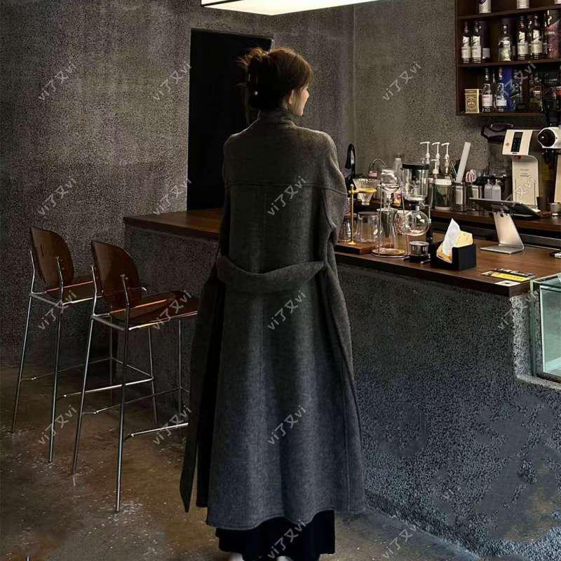 Korean Style Double-Sided Wool Coat for Tall People – Loose, Long, High-Grade Outerwear for Autumn/Winter 2026