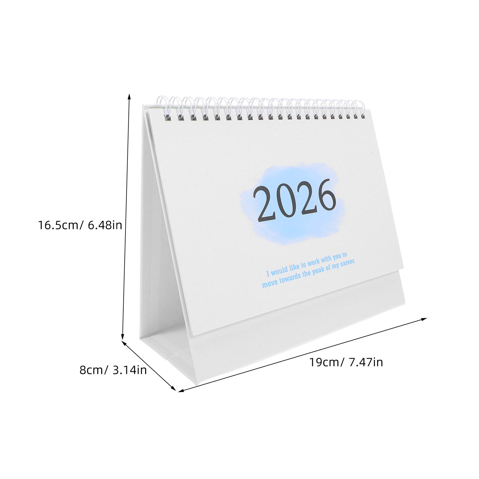 Compact 2026 Desktop Calendar Flip Design Stand Up Mini Calendar for Daily Schedule Workspace Organization Table Decor