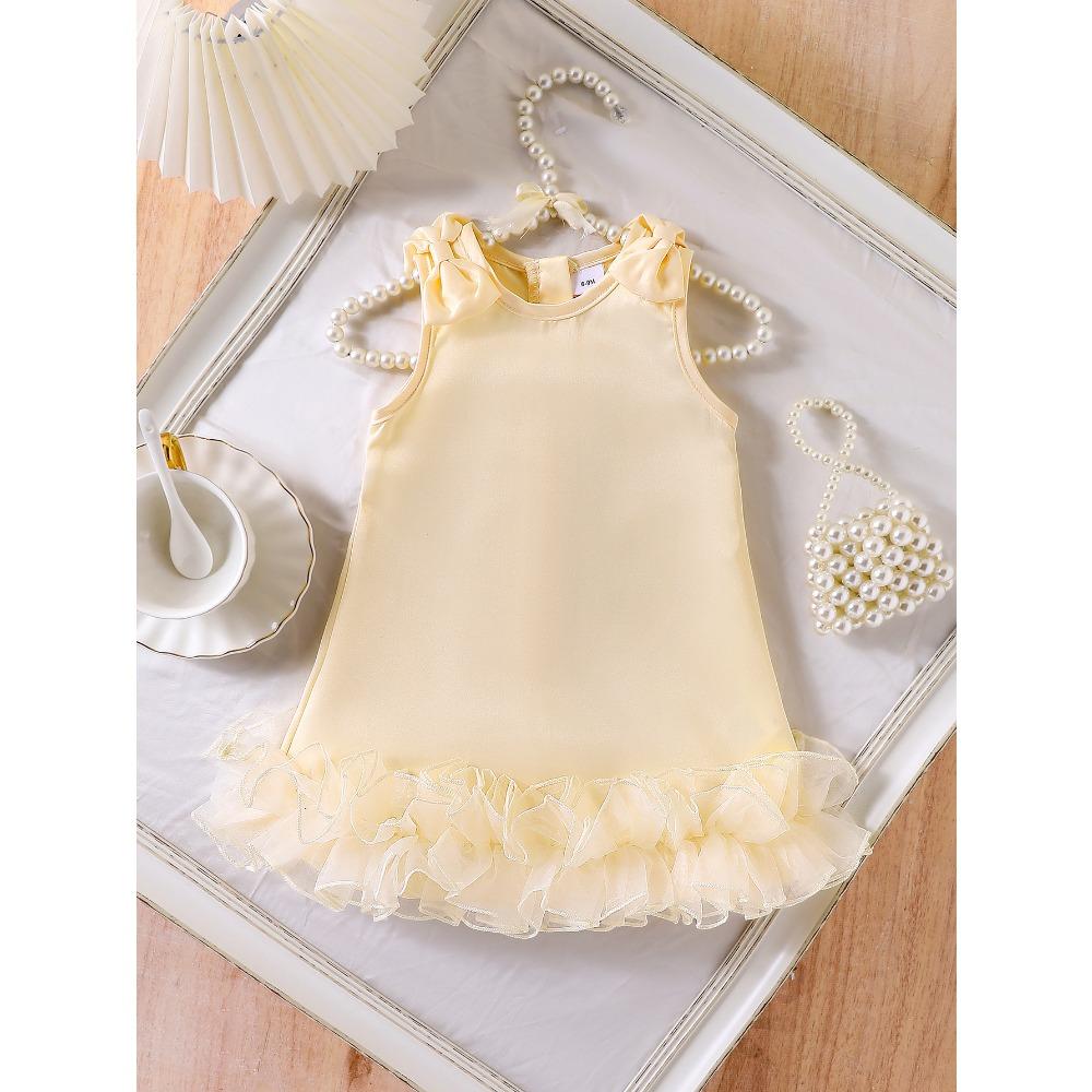 6M-3Y Children's Clothing Girls Baby Dresses Beige Dresses Summer Dresses
