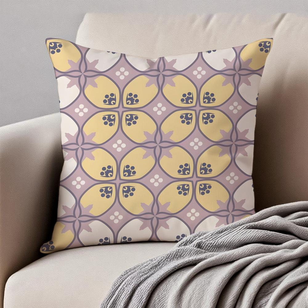 Creative Abstract Art Indonesia Batik Cushion Cover Pillowcase Antidustmite Invisible Zipper Short Plush Sofa Cushion