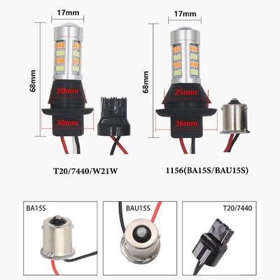 T20 W21W WY21W 7440 BA15S BAU15S 1156 Auto LED 42LED 2835 DRL Auto pro denní svícení Mlhové světlo Obracecí obrysové světlo