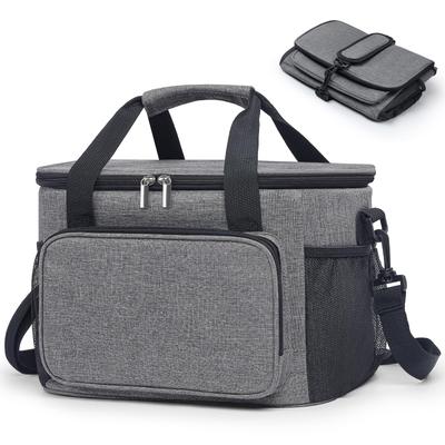 Medium-sized 15L Cooler Box, Foldable and Wear-resistant, with 5-layer Insulation for Cold and Warmth, Waterproof, Lightweight, and Leak-proof.