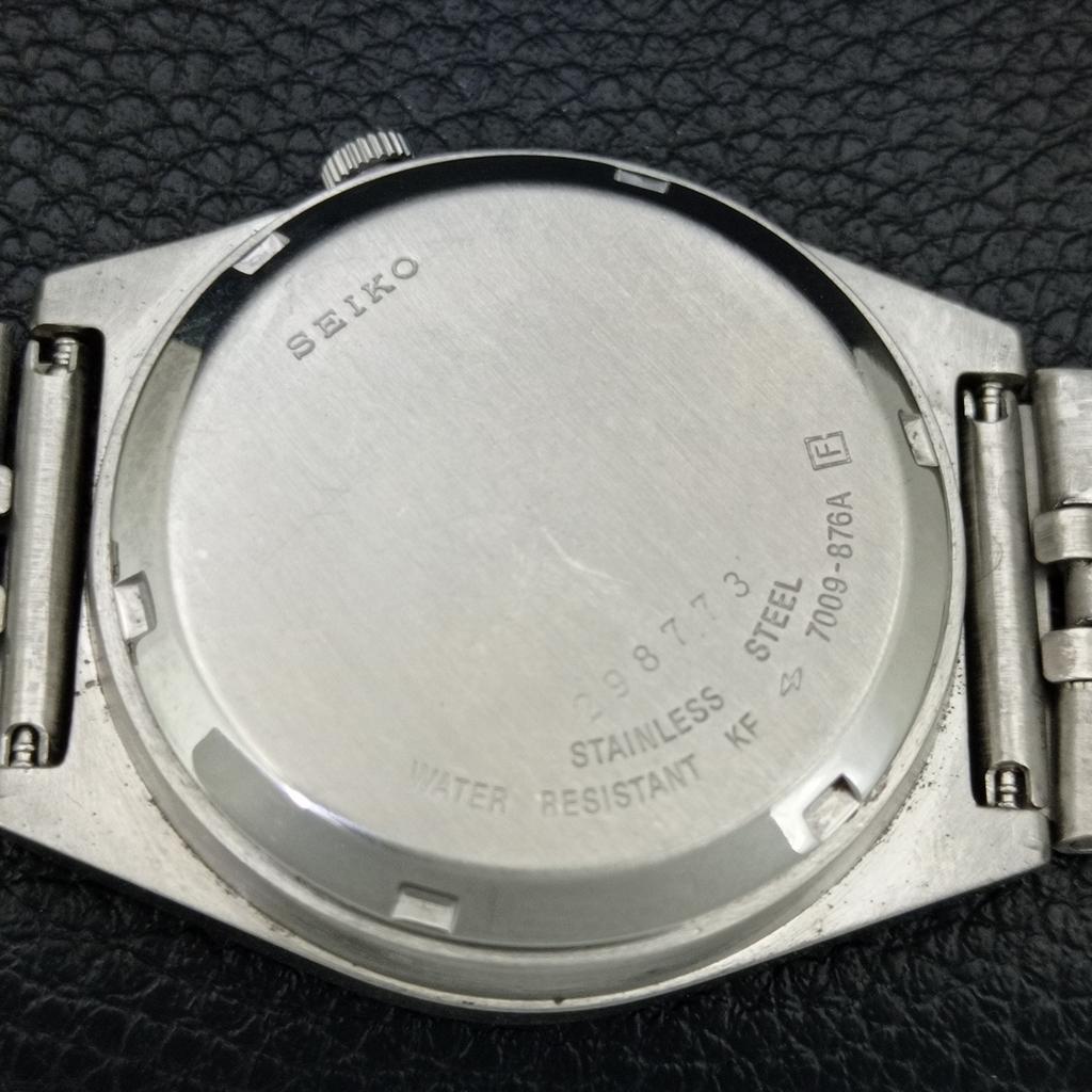 GENUINE VINTAGE SEIKO 5 AUTOMATIC 7019A JAPAN MENS GREEN DIAL WATCH A708718-1