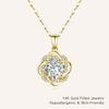Luxury 3ct D Color Moissanite Flower Pendant 1/20 14K Gold Filled Necklace with Certificate Xmas Birthday Jewelry Gift for Women