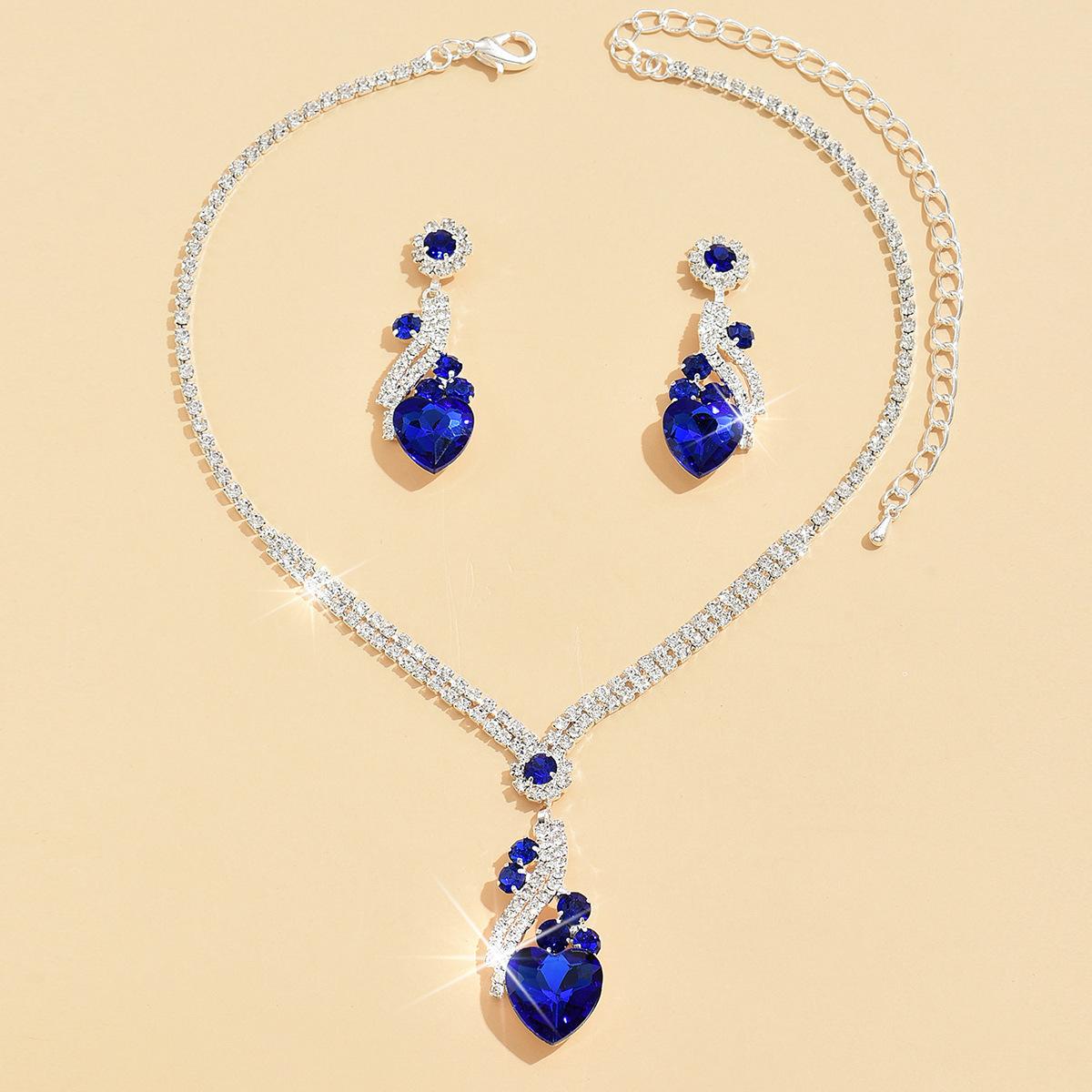 

3 шт./компл. Женское ожерелье с каплями воды, серьги, аксессуары для банкета, свадьбы синий