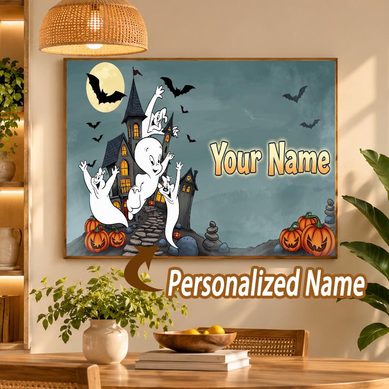 Custom Name Casper the Friendly Ghost 5D Diamond Painting Personalized Full Drill Diamond Art Kit Gift