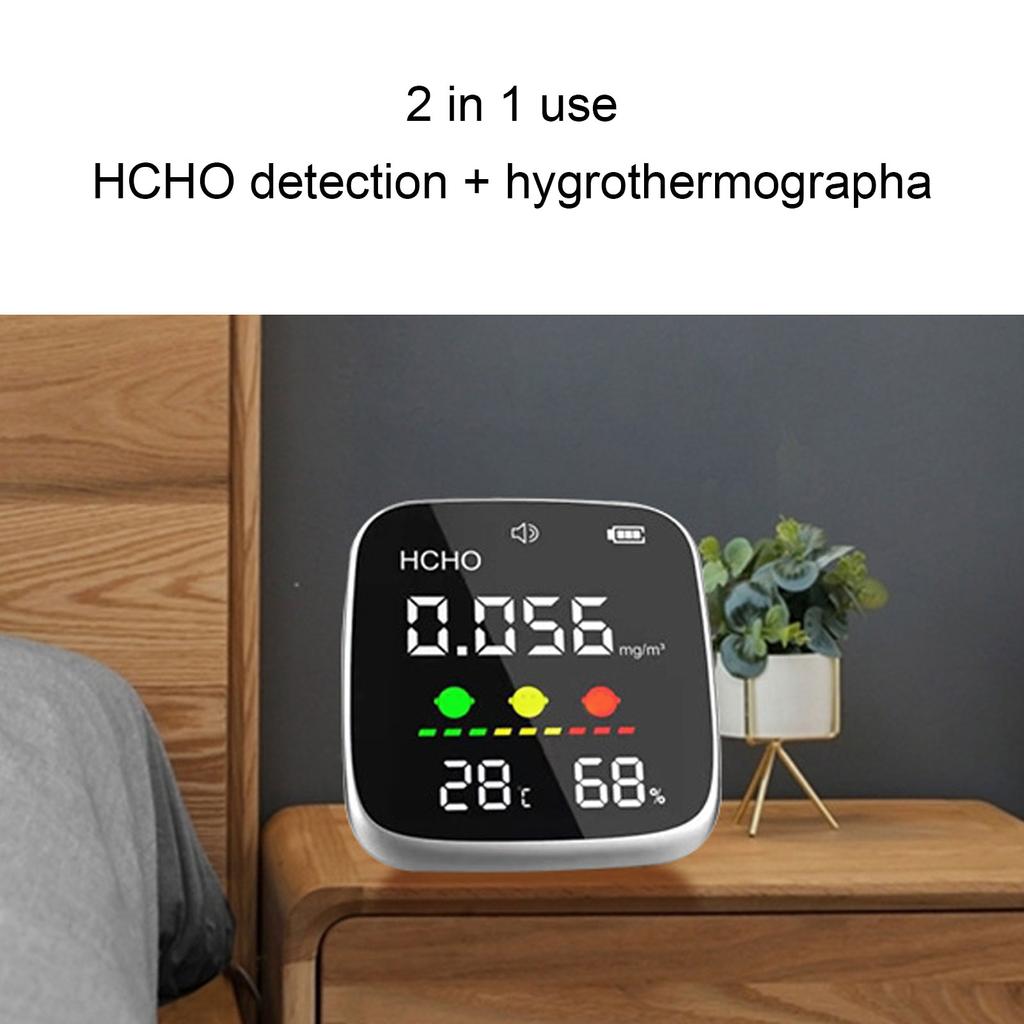 Indoor Air Quality Detector 3 In 1 Precise Sensor Digital Portable HCHO Humidity Temperature Meter for New House Rental Housing