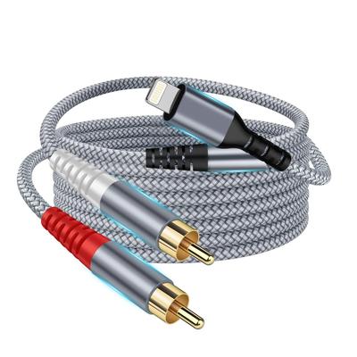 Lighting RCA-Konvertierungskabel, iPhone-Konverter, 2RCA-Stecker, Y-Split-Stereo-Audiokabel, kompatibel mit iPhone Pro, iPad Mini, DVD-Player, Heimkino