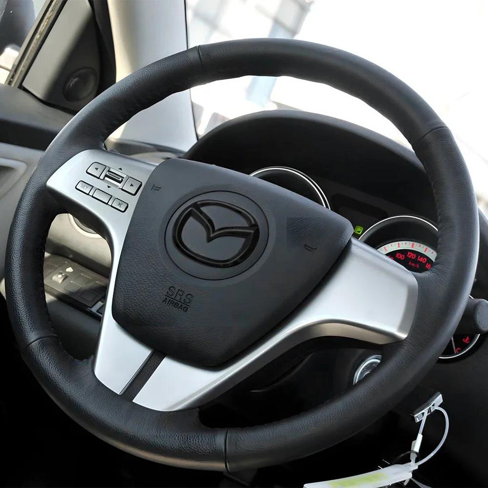 2025 Hot 1pcs Car Steering Wheel Decorative Emblem Stickers Auto Accessories For Mazda 3 Bk 6 Gh CX-5 CX30 MX-5 2 5 CX-3 GJ GL C