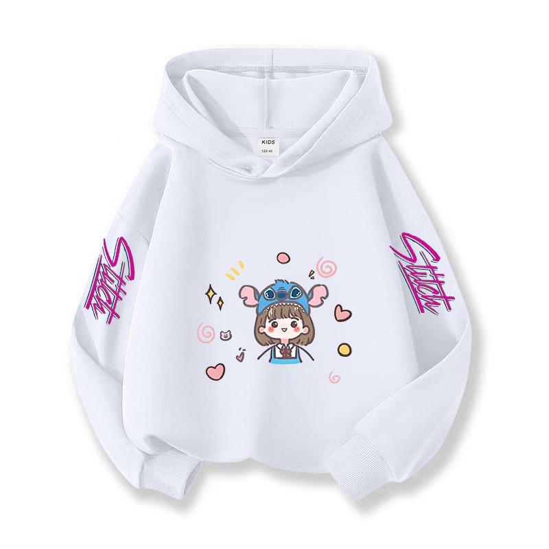 Children's Hoodie Christmas Gift Girls Winter Stitch Pattern Hoodie Girls Long Sleeve Comfortable Soft Top