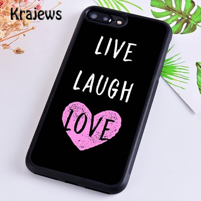 Krajews Live Laugh Love Quotes Phone Case Cover For iPhone 17 Air 16 15 14 plus 11 12 13 pro max coque Fundas
