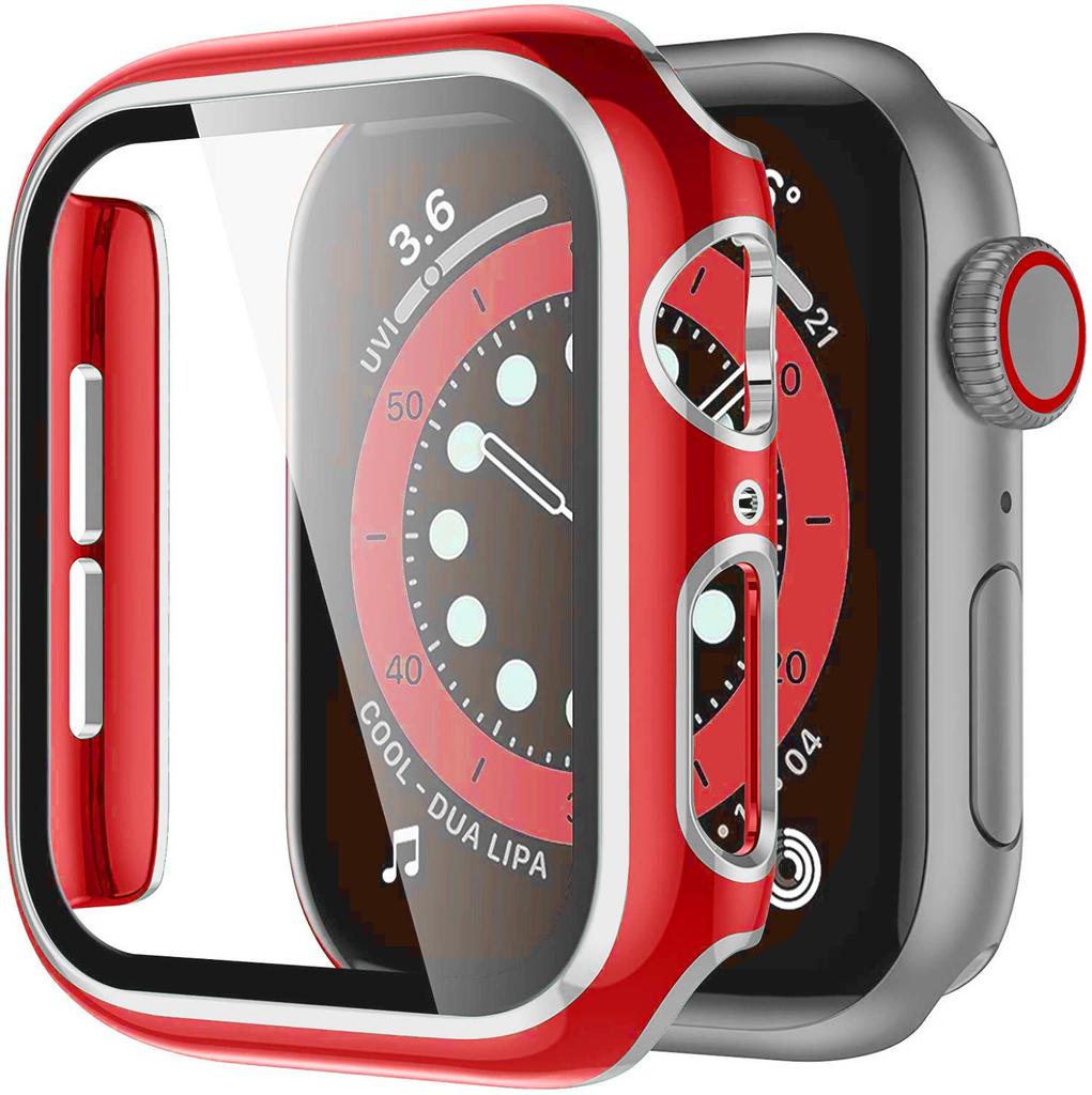 Coque de protection bicolore pour Apple Watch iWatch7 avec film en verre trempé