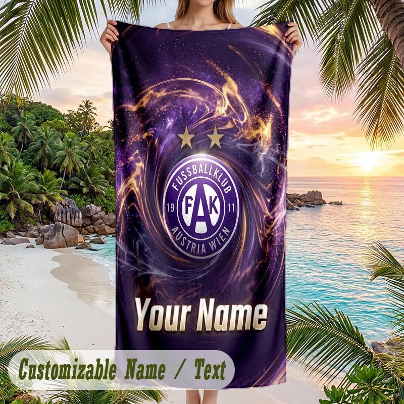 Beach Towel Austria Wien FC Print Custom Name Text Soft Towel for Swimming Pool