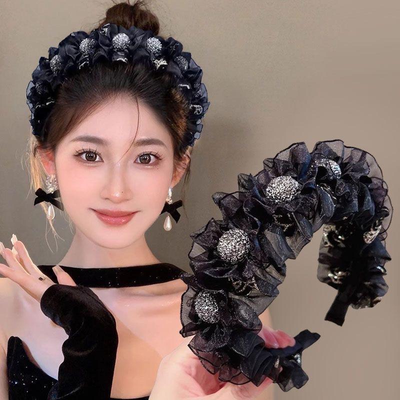 Korea  Bow Hair Hoop Temperament Sweet Wide Brimmed Headband  Versatile Hair Accessories For Girls Gift