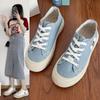 Women's Canvas Sneakers, Thick Soled Denim Sneakers, Women's Lace Up Flat Canvas Board Shoes, Women's Sapatos Femininos