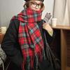 Nianke* Women's High-End Windproof Red Plaid Scarf - Imitation Cashmere, Warm & Stylish for New Year & Christmas 