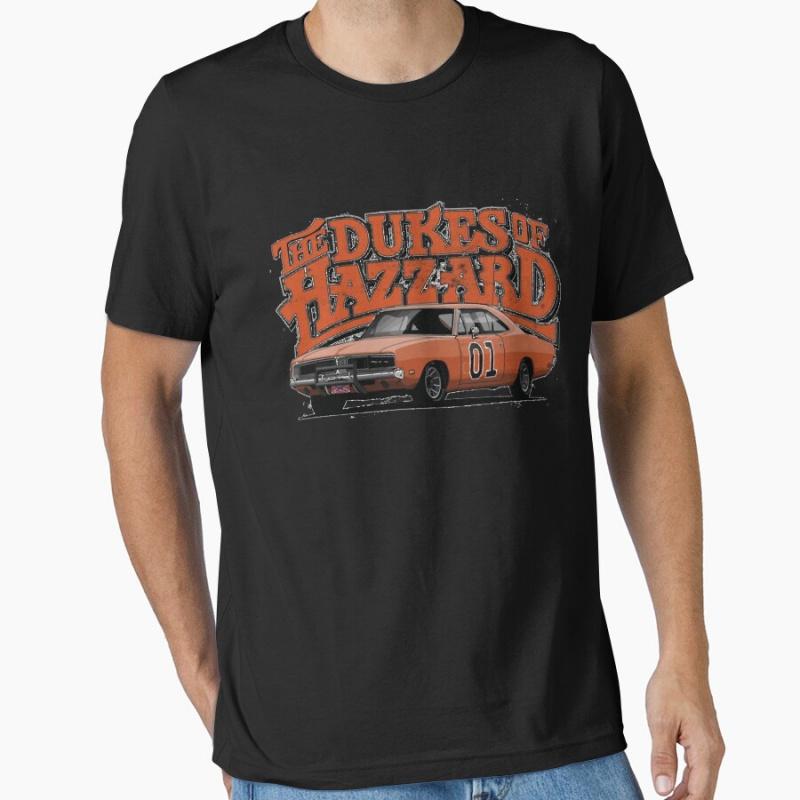 80s Vintage Tv Show Dukes Of Hazzard General Lee Printed T Shirt for Men Large Size Tops S-6xl