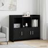 Sideboard Black Oak 98.5 X 33 X 80 Cm Engineered Wood