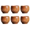 Set of 6 Natural and Healthy Wood Beverages Cups Delicate Wood Cups Unique Wood Water Cups for Relax Atmosphere