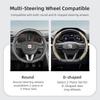 Suitable for Seat Steering Wheel Cover, Wave-Shaped Sporty Design, Breathable Leather, Segmented Anti-Slip Sweat-Absorbing Protective