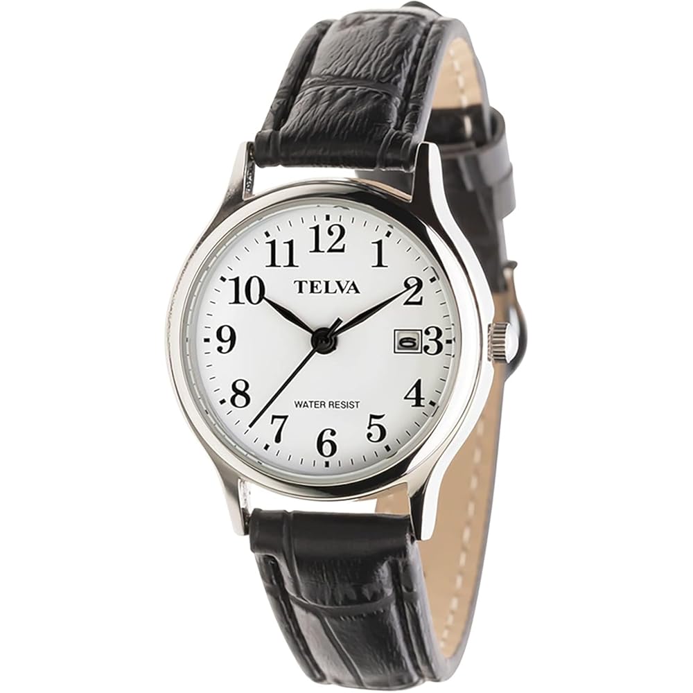 Crepha Analog Women s Quartz Watch White Black 3ATM Water Resistant Calendar Function Leather Strap 14mm Band Width