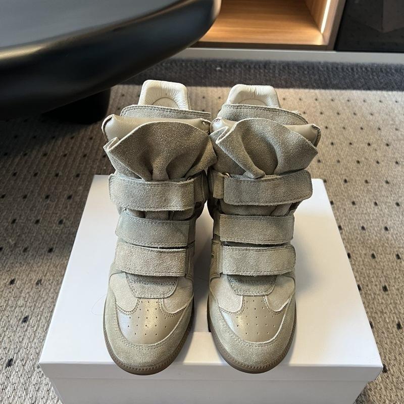 New Autumn and Winter Hidden Inner Heightening Versatile Velcro High-top Flat-soled Sports and Casual Shoes