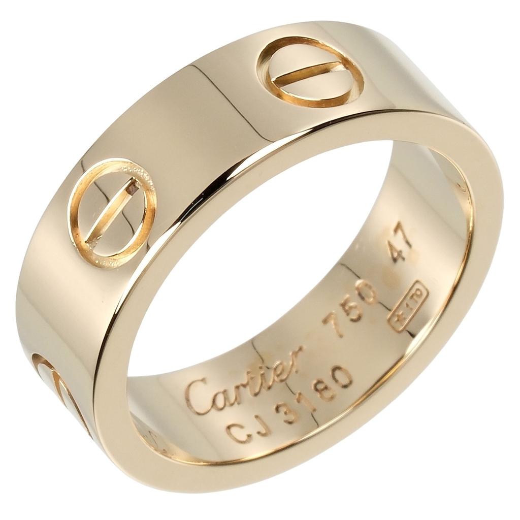 Cartier Love Ring K18 Yellow Gold #4.1(US Size) 6.49g Women Used