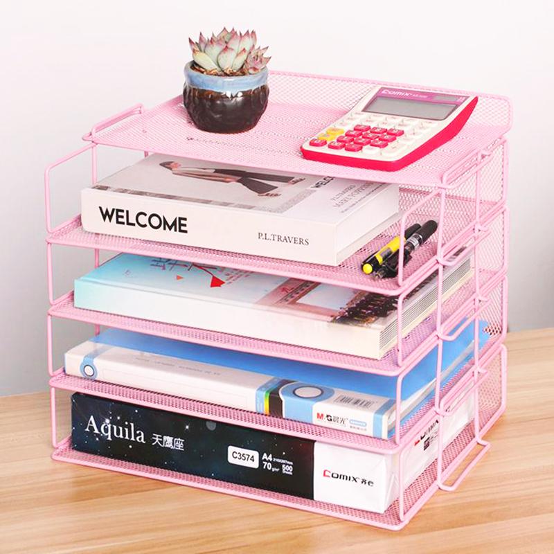 Metal Multifunction A4 Document Trays File Paper Letter Holder Stationery Storage Bookend Office School Supplies Desk Organizer