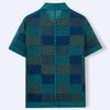 Men's European & American Hand-knit Short Sleeve Cardigan Polo Shirt