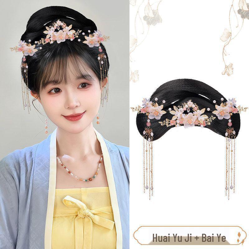 Ming Dynasty Hanfu Clip-in Hair Bun: Silk Wig for Ancient Costume Hairstyles